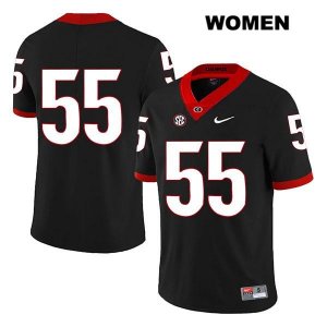 Women's Georgia Bulldogs NCAA #55 Trey Hill Nike Stitched Black Legend Authentic No Name College Football Jersey DJN0354ZO